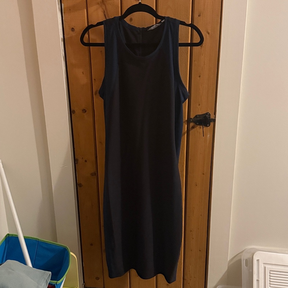 Athleta Blue and Black Racerback Sleeveless Dress